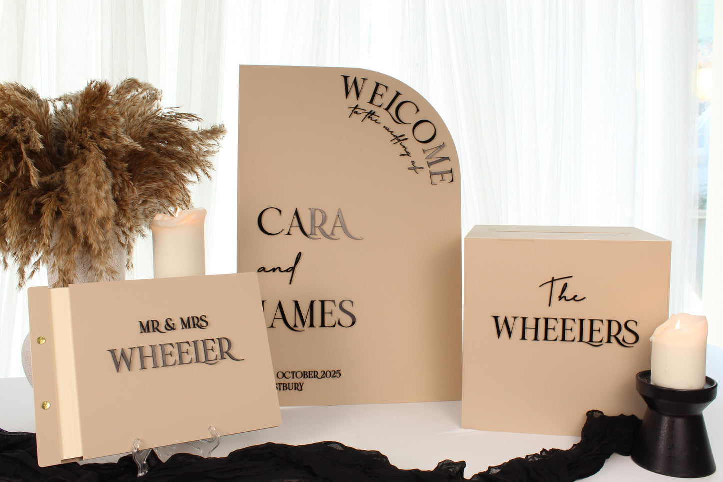 Welcome Sign, Card Box & Guestbook Package