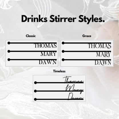 Acrylic Drink Stirrers & Table Place Names