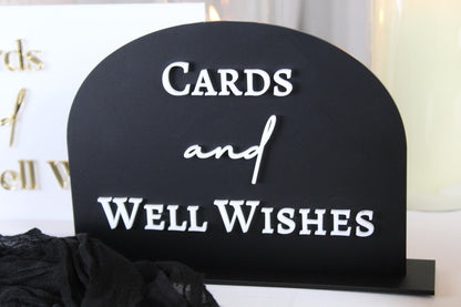 Acrylic Cards and Well Wishes Sign