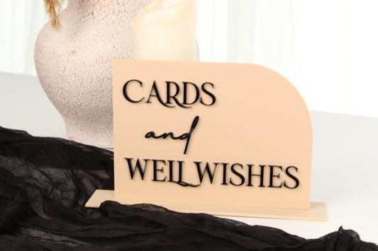 Acrylic Cards and Well Wishes Sign