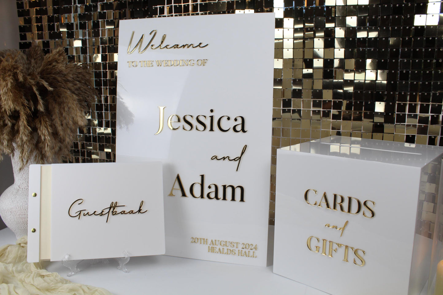 Welcome Sign, Card Box & Guestbook Package