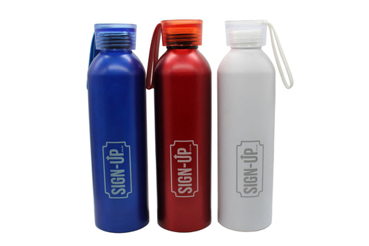 multiple colours customised water bottle with lid and carry handle