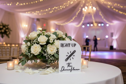 event acrylic sign for glo sticks black and white