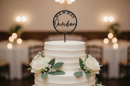 round black acrylic cake topper events