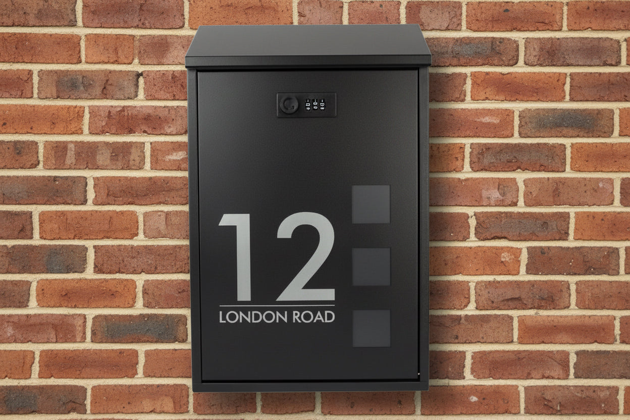 Custom Black mailbox with code lock