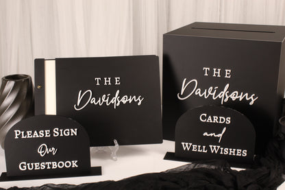 wedding postbox bundle with signing book and signs personalised